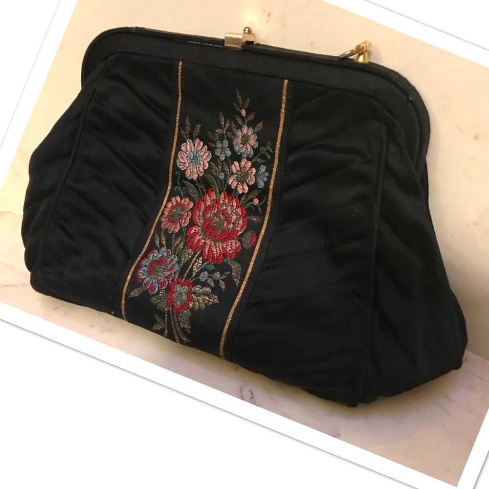 1950s Unique Vintage Embroidered Pinup Clutch Bag - Picture 4 of 8